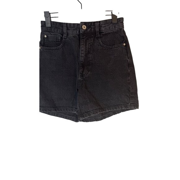 ZARA Size 2 Black High-Waisted Denim Shorts - Picture 12 of 14